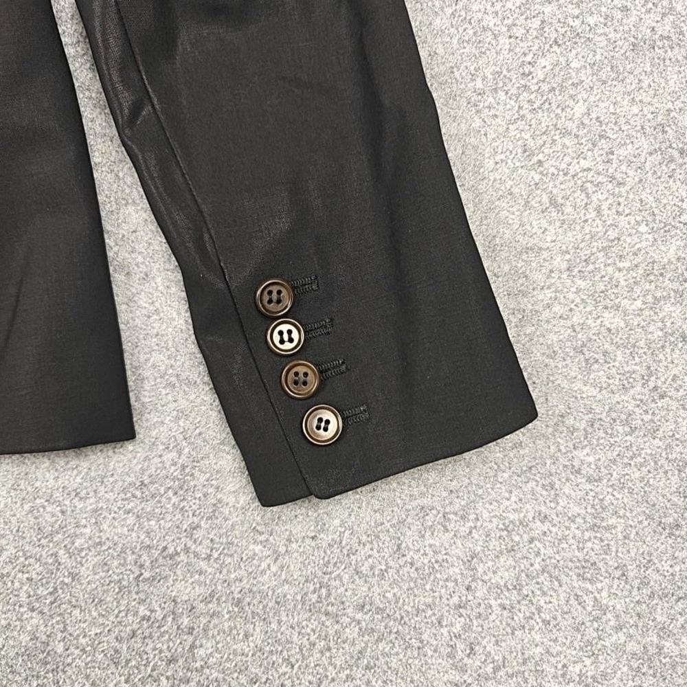 Theory Blazer Womens 2 Black Wool One Button Lined Tailored Jacket Workwear - Picture 8 of 11